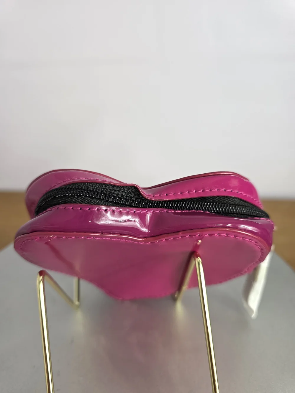 YSL Heart-Shaped Pink Patent Cosmetic Case